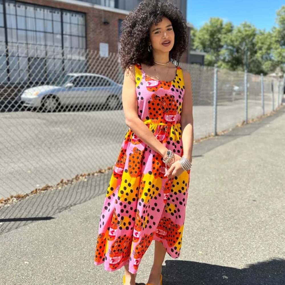Nooworks pink and orange Micotti Cat dress